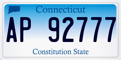 CT license plate AP92777