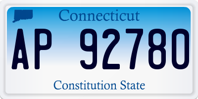 CT license plate AP92780