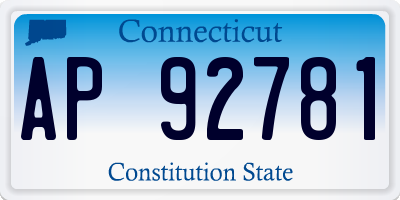 CT license plate AP92781