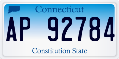 CT license plate AP92784