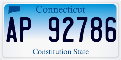 CT license plate AP92786