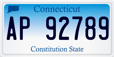 CT license plate AP92789