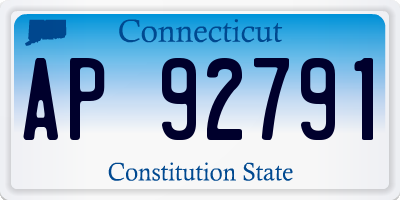 CT license plate AP92791