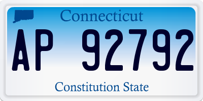 CT license plate AP92792