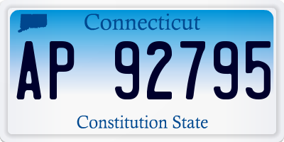 CT license plate AP92795