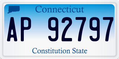 CT license plate AP92797