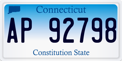 CT license plate AP92798