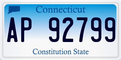 CT license plate AP92799