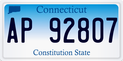 CT license plate AP92807