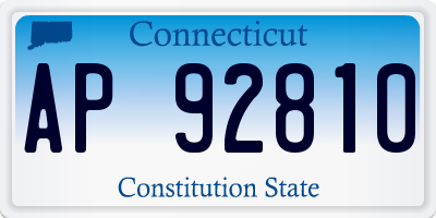 CT license plate AP92810