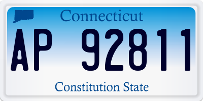 CT license plate AP92811