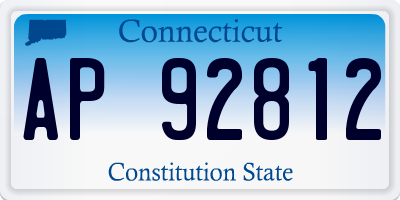 CT license plate AP92812