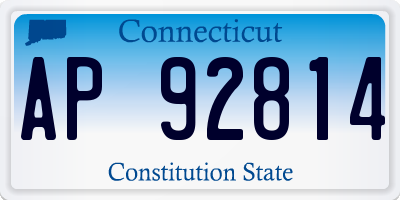 CT license plate AP92814
