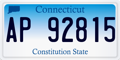 CT license plate AP92815