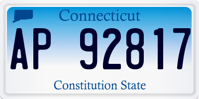 CT license plate AP92817