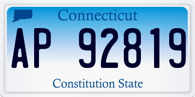 CT license plate AP92819