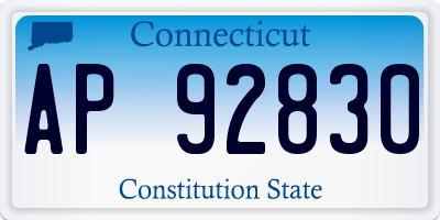 CT license plate AP92830