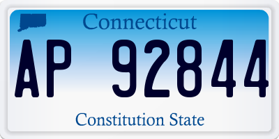 CT license plate AP92844