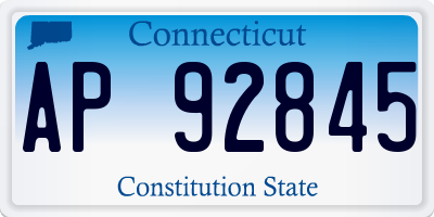 CT license plate AP92845