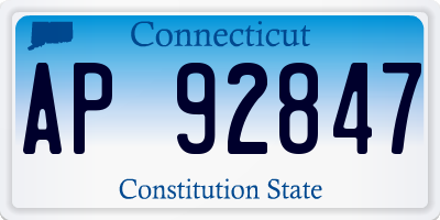 CT license plate AP92847