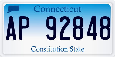 CT license plate AP92848