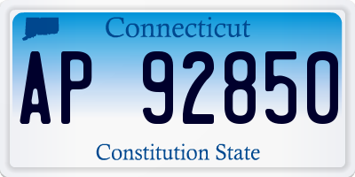 CT license plate AP92850