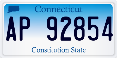 CT license plate AP92854
