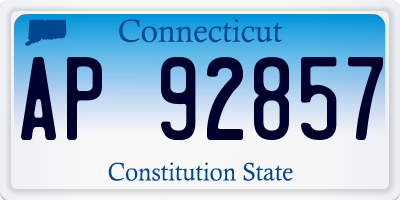 CT license plate AP92857