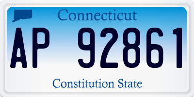 CT license plate AP92861