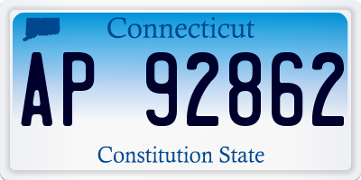 CT license plate AP92862