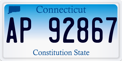 CT license plate AP92867