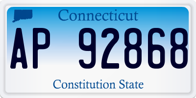 CT license plate AP92868