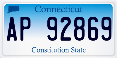 CT license plate AP92869