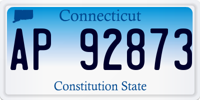 CT license plate AP92873