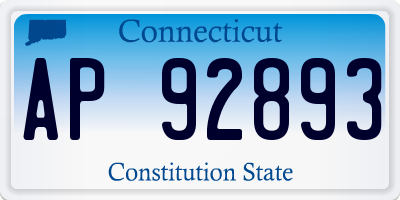 CT license plate AP92893