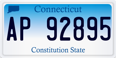 CT license plate AP92895