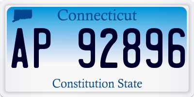 CT license plate AP92896
