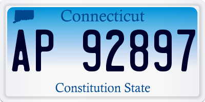 CT license plate AP92897