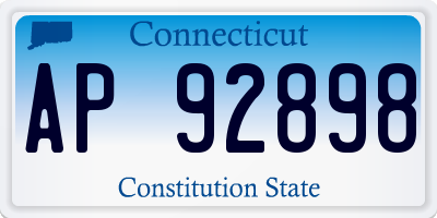 CT license plate AP92898