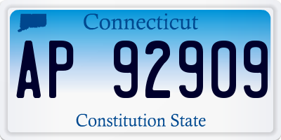 CT license plate AP92909