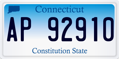 CT license plate AP92910