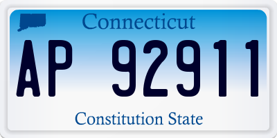 CT license plate AP92911