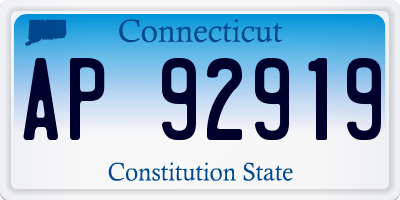 CT license plate AP92919