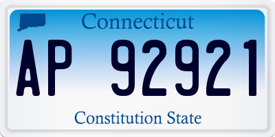 CT license plate AP92921