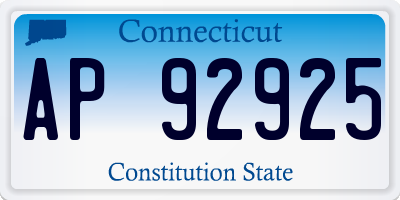 CT license plate AP92925