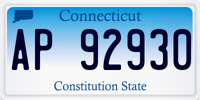 CT license plate AP92930