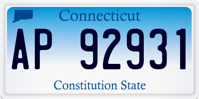 CT license plate AP92931