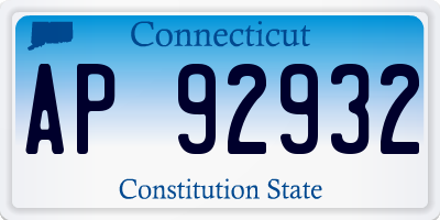 CT license plate AP92932