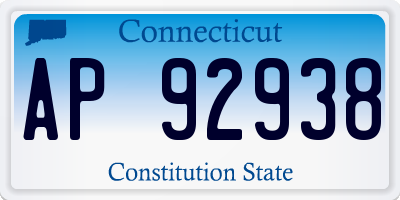 CT license plate AP92938