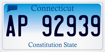 CT license plate AP92939